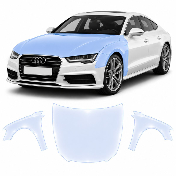 Антигравийная защитная бронепленка по лекалам для Audi A7 4G 2010-2018 - капот и передние крылья