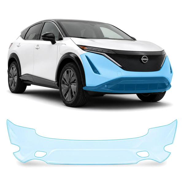 Антигравийная защитная бронепленка по лекалам для Nissan Ariya 2022- передний бампер