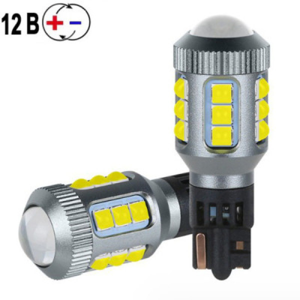 Автолампа світлодіодна LED 12-50V T15 W16W 9.5W Лінза Білий Світло 1 шт