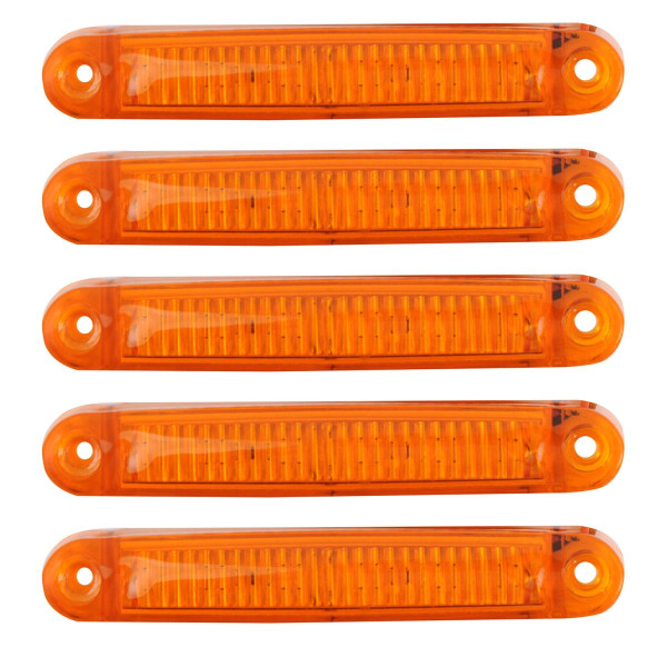 Габарит LED прямокутний 100х15 мм 12/24V 6 діодів Помаранчевий галаксі 5 шт (MRТ 24 К 053)