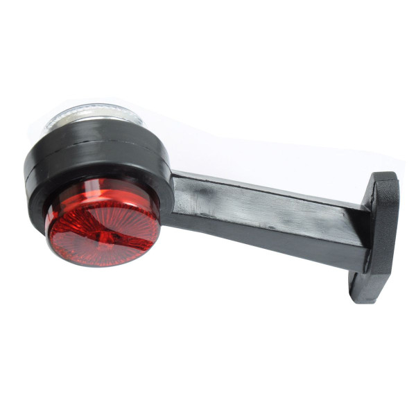 Габаритные огни LED для грузовиков Рожки 12/24V / косой 15,5 см / Красный-Белый 2 шт (Л-052)