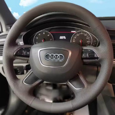 Чехол Оплетка Руля для Audi A4/A6/A7/A8/Q5/Q7 2013-2017 Кожа (Модельная Выкройка) №5