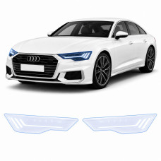 Антигравійна захисна бронеплівка за лекалами для Audi A6 C9 2025- оптика (фари та ПТФ)
