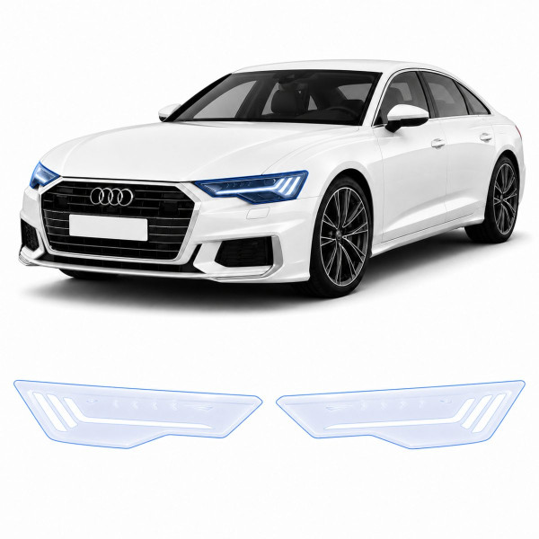 Антигравийная защитная бронепленка по лекалам для Audi A6 C9 2025- оптика (фары и ПТФ)