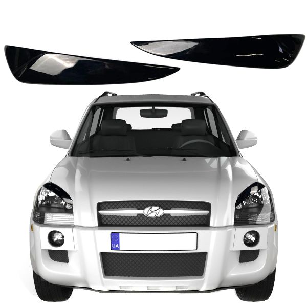Реснички фар для Hyundai Tucson (JM) 2004-2010 Voron glass