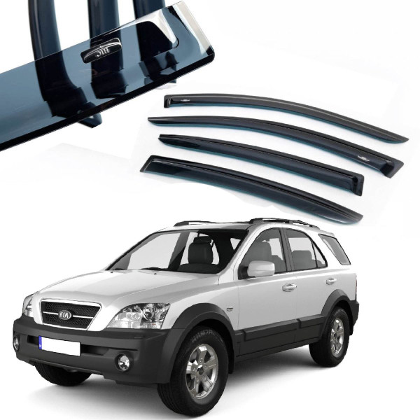 Дефлекторы окон ветровики HIC Kia Sorento 2002-2009 (K06)