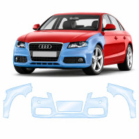 Антигравійна захисна бронеплівка за лекалами для Audi A4 B8 2008-2015 - капот і передні крила