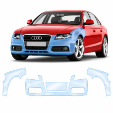 Антигравійна захисна бронеплівка за лекалами для Audi A4 B8 2008-2015 - капот і передні крила