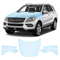Антигравійна захисна бронеплівка за лекалами для Mercedes-Benz GLE W166 2011-2015 - капот і передні крила