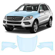 Антигравійна захисна бронеплівка за лекалами для Mercedes-Benz GLE W166 2011-2015 - капот і передні крила