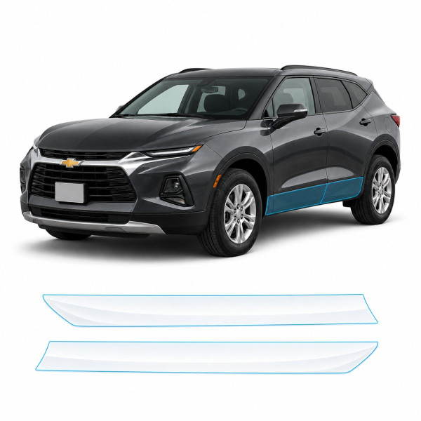 Антигравійна захисна бронеплівка за лекалами для Chevrolet Blazer III 2019-2022 - нижня зона кузова пороги