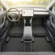 Коврики в салон EVA для Tesla Model 3 2017- Полный комплект Задний коврик цельный 3 шт