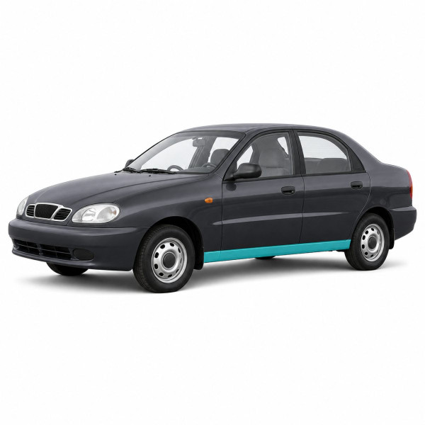 Антигравійна захисна бронеплівка за лекалами для Daewoo Sens T150 2002-2017 - нижня зона кузова пороги