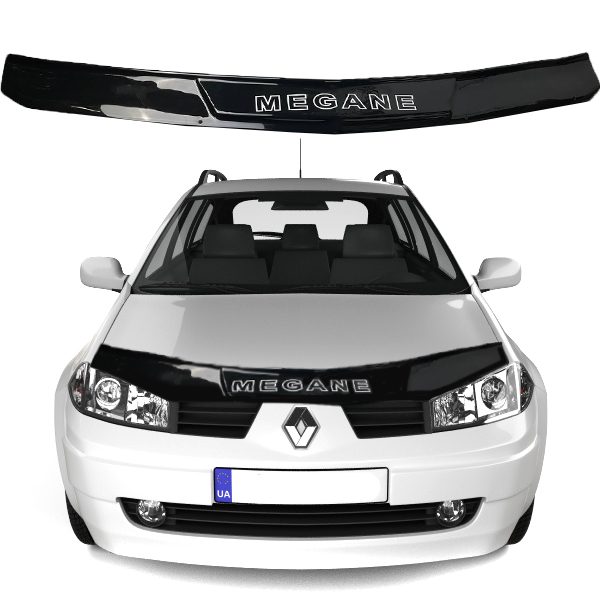 Дефлектор капоту мухобійка Renault Megane II 2002-2009 Voron Glass