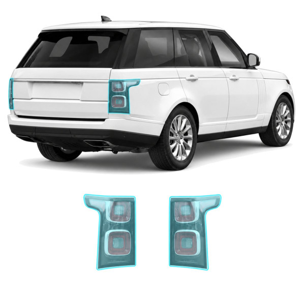 Антигравийная защитная бронепленка по лекалам для Land Rover Range Rover L405 facelift 2018-2022 - задние фонари стопы