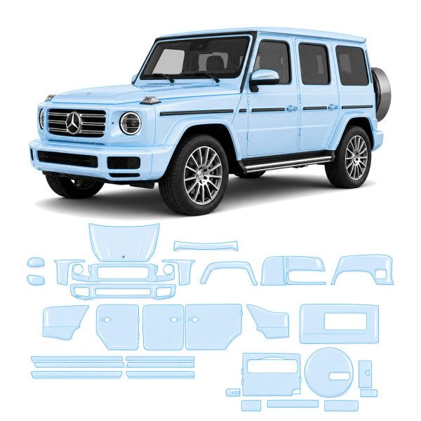 Антигравийная защитная бронепленка по лекалам для Mercedes-Benz G-Class W463 2018- полный кузов
