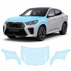 Антигравийная защитная бронепленка по лекалам для BMW iX2 U10 2023- капот и передние крылья