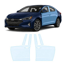 Антигравийная защитная бронепленка по лекалам для Hyundai Elantra AD facelift 2019-2020 - зоны дверей и стойки окон