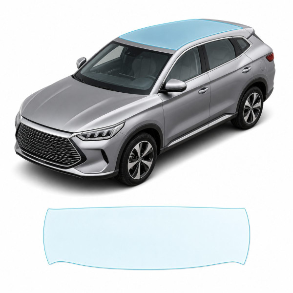 Антигравийная защитная бронепленка по лекалам для BYD Song Plus I 2020-2022 - зона крыши