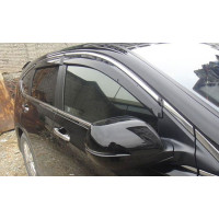 Дефлектори вікон вітровики Honda CR-V 2012 Хром молдинг
