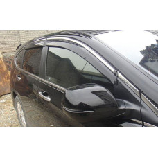 Дефлектори вікон вітровики Honda CR-V 2012 Хром молдинг
