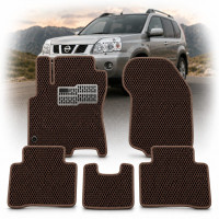 Коврики в салон EVA для Nissan X-Trail (Т-30) 2001-2007 с подпятником Коричневые 5 шт
