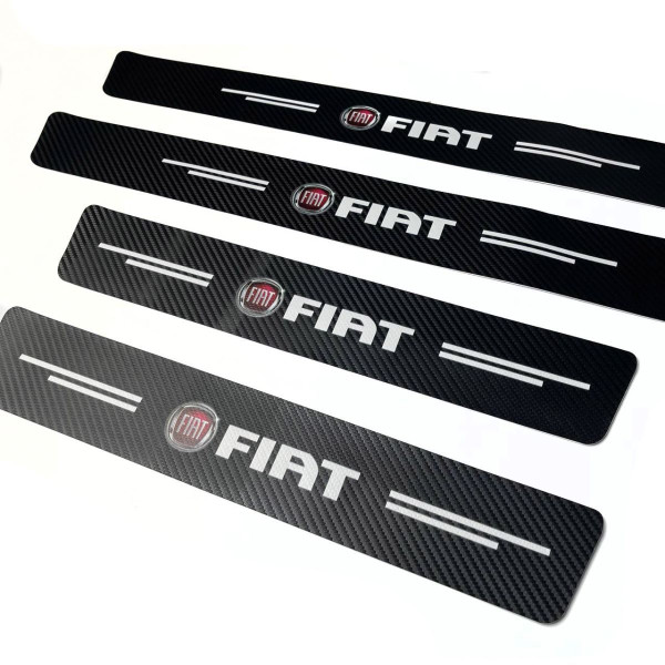 Защитная пленка накладка на пороги для Fiat Черный Карбон 4 шт