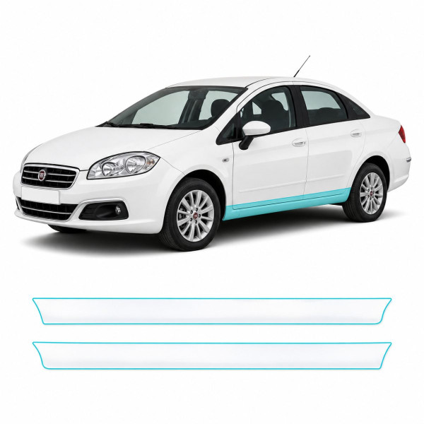 Антигравийная защитная бронепленка по лекалам для Fiat Linea 323 2007-2018 - нижняя зона кузова пороги