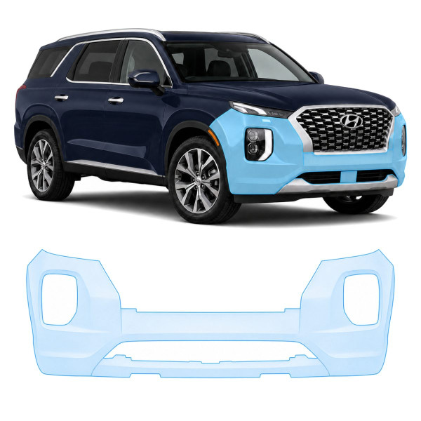 Антигравийная защитная бронепленка по лекалам для Hyundai Palisade I 2019-2022 - передний бампер