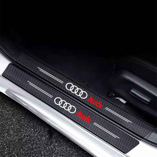 Захисна плівка накладка на пороги для Audi Чорний Карбон 4 шт