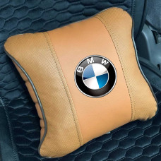 Подушка з логотипом Bmw Екошкіра 3D Кольоровий лого Коричневий 1 шт