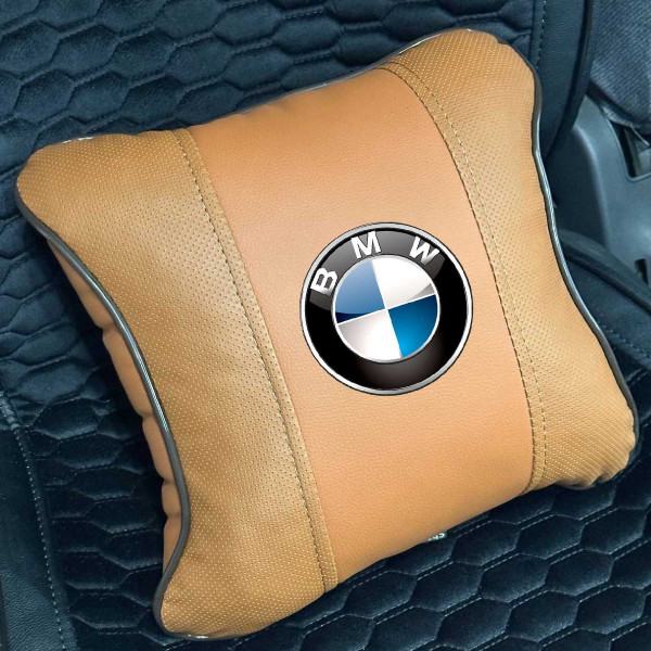 Подушка з логотипом Bmw Екошкіра 3D Кольоровий лого Коричневий 1 шт