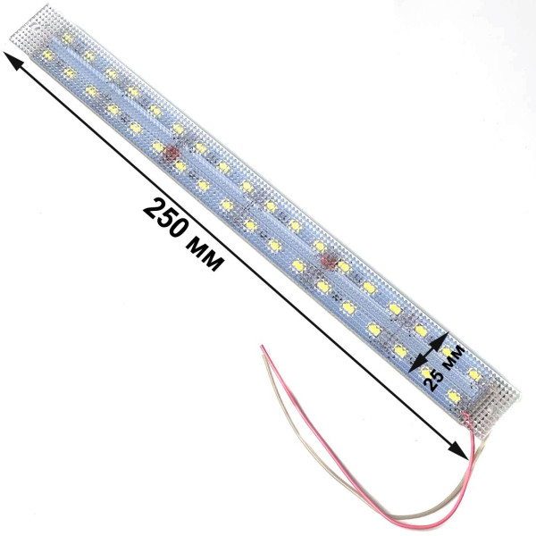 Підсвічування салону діодне подвійне Призма алюміній 12V - 25 см 2А 36LED Біле світло (5630)