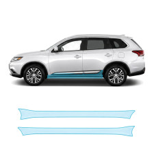 Антигравійна захисна бронеплівка за лекалами для Mitsubishi Outlander GG facelift 2015-2021 - нижня зона кузова пороги