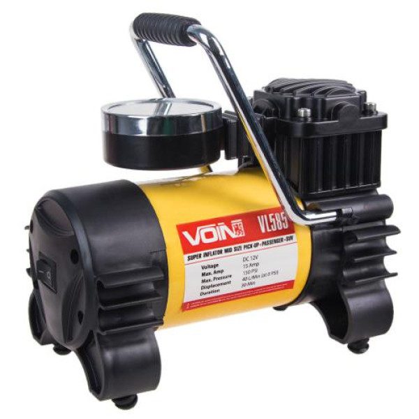 Компрессор автомобильный VOIN 150psi 15A 40л прикуриватель переходник на клеммы (VL-585)