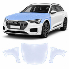 Антигравийная защитная бронепленка по лекалам для Audi e-tron GE 2019-2022 - капот и передние крылья