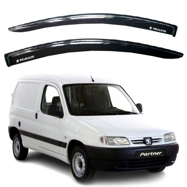 Дефлекторы окон ветровики для Peugeot Partner I 1996-2008 Скотч 3M 2 шт Voron Glass