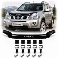 Дефлектор капота мухобойка Nissan X-Trail (T31) 2007-2014 Євро Кріплення Vip Tuning (NS15)