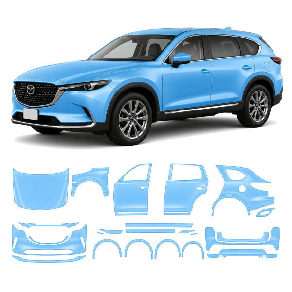 Антигравийная защитная бронепленка по лекалам для Mazda CX-9 TC facelift 2020-2023 - полный кузов