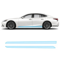 Антигравийная защитная бронепленка по лекалам для Lexus LS XF50 2018-2020 - нижняя зона кузова пороги