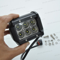 Додаткова LED фара 18W (3W*6) 10-30V 95x75x60 mm Відблиск Близький Чорний