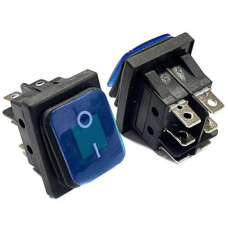 Кнопка Перемикач 12V (On/Off) 6 Контакт Синє Підсвічування №142