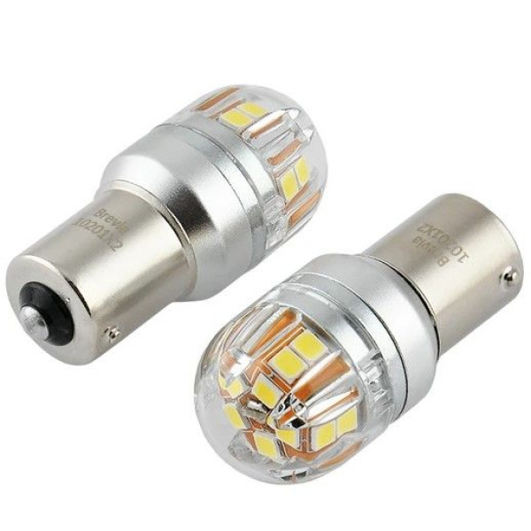 LED автолампа Brevia Spower 12/24V T25 P21W 15x2835SMD 330Lm 6000K CANbus BA15s 2 шт (10201X2)