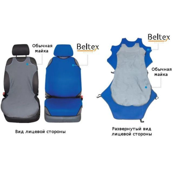 Авточехлы майки для передних сидений Beltex COTTON Черные (BX11210)
