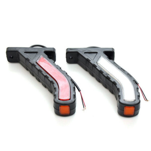 Габаритные огни LED для грузовиков Рожки 24V / прямой 15 см / Неоновый 2 шт (Л 094)