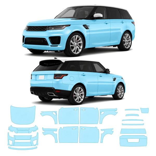 Антигравийная защитная бронепленка по лекалам для Land Rover Range Rover Sport L494 facelift 2018-2022 - полный кузов