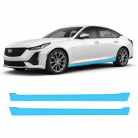 Антигравійна захисна бронеплівка за лекалами для Cadillac CT5 I 2019-2024 - нижня зона кузова пороги