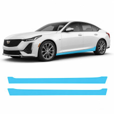 Антигравійна захисна бронеплівка за лекалами для Cadillac CT5 I 2019-2024 - нижня зона кузова пороги