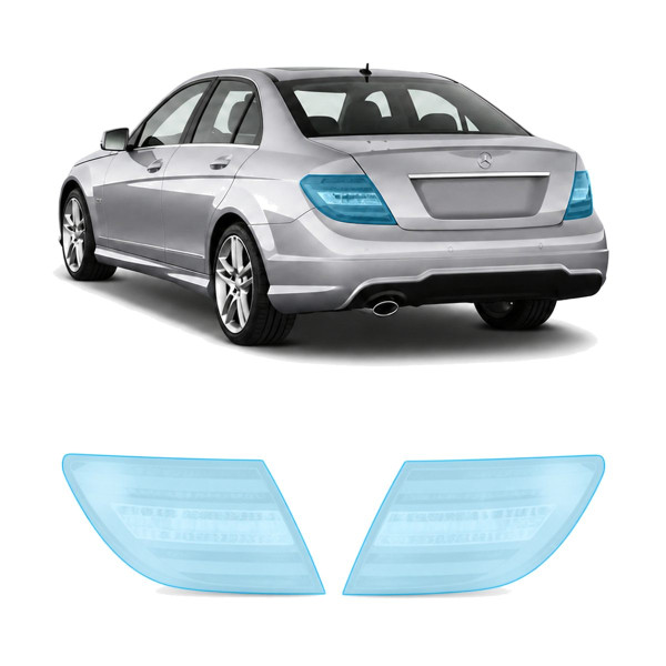 Антигравийная защитная бронепленка по лекалам для Mercedes-Benz C-Class W204 facelift 2011-2014 - задние фонари стопы