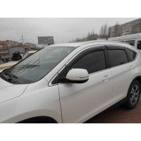 Дефлекторы окон ветровики HIC для Honda CR-V 2012-2017 3D Хром молдинг (Ho62-IJ)